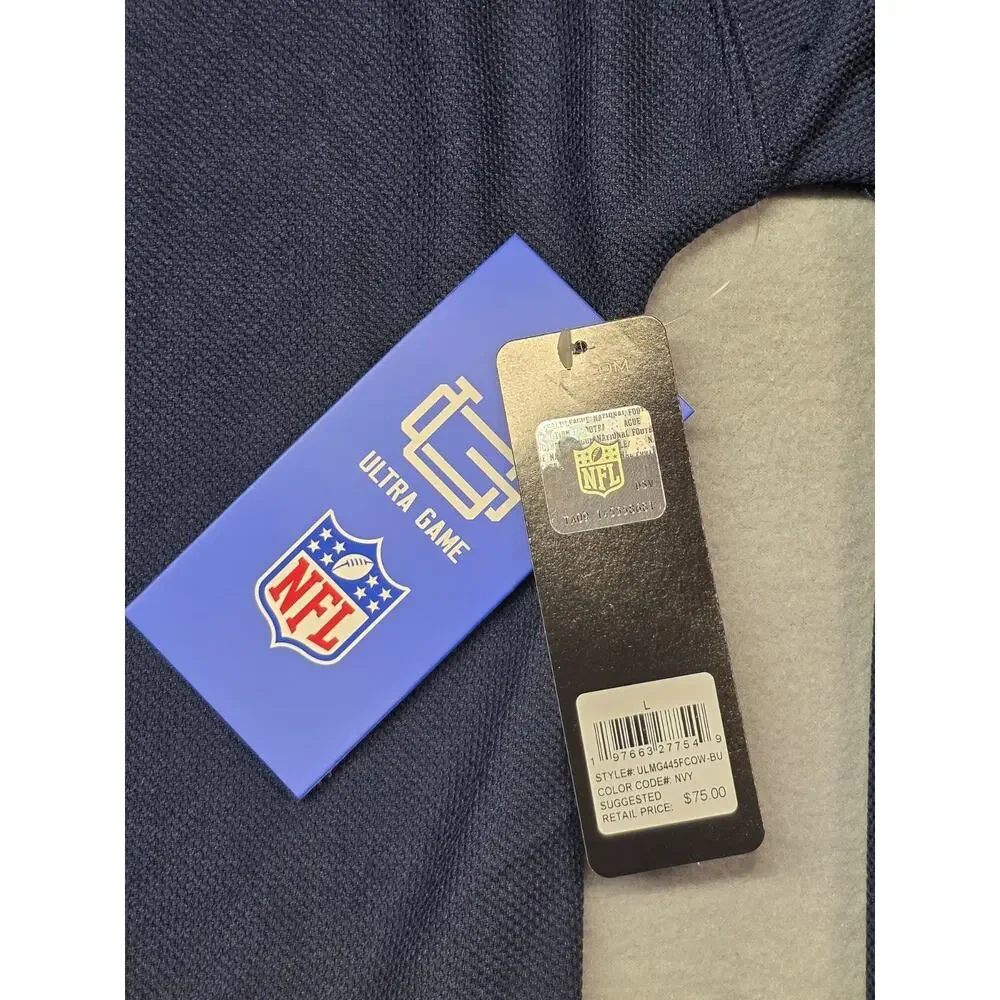 New With Tags Dallas Cowboys NFL Football Star Shirt Navy‎ Large Ultra Game Long